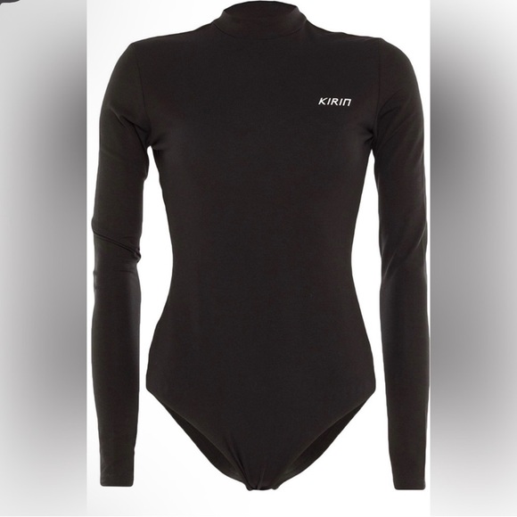 Kirin Tops - Kirin Open Back Bodysuit NWT Size L Black Long Sleeve